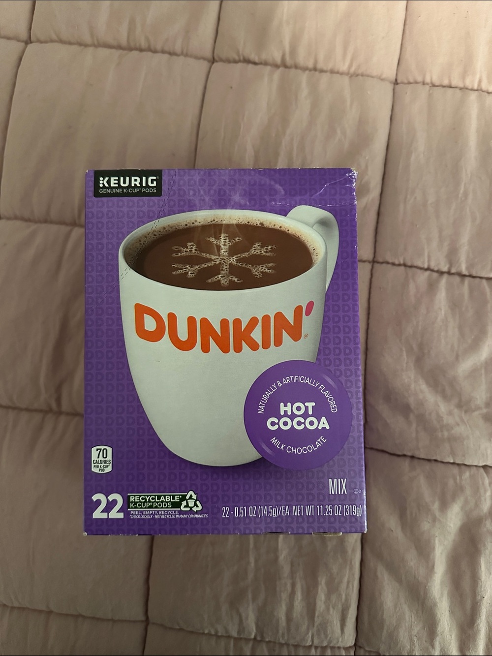 Dunkin' Hot Cocoa K-Cup Pods - Purple Box